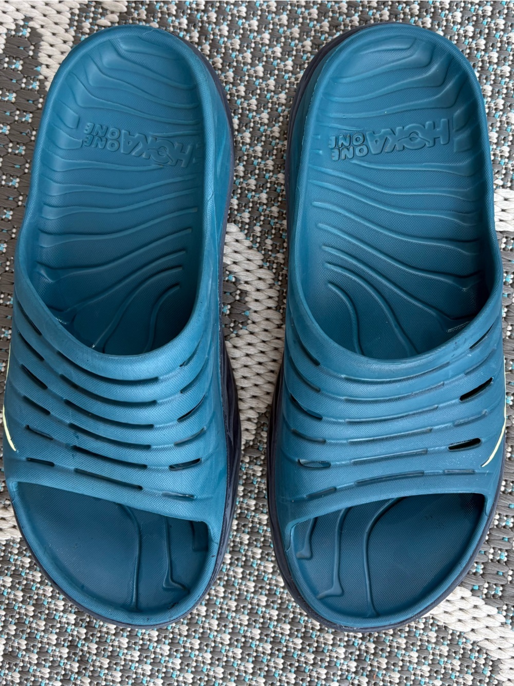 Hoka One One Teal Blue Men's Slide Sandals
